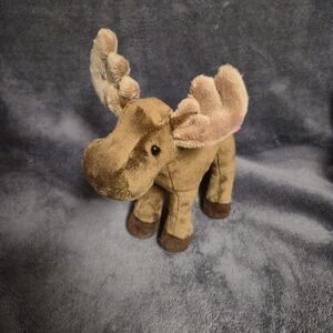 Plush Brown Moose Stuffed Animal Toy